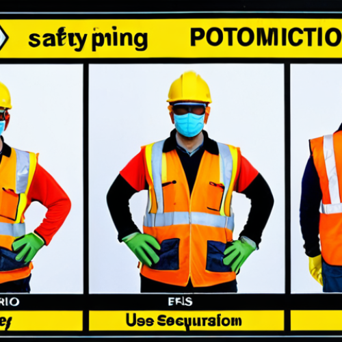 **

A vibrant construction site safety poster.  Illustrate construction workers wearing full PPE (helmets, safety glasses, gloves, vests), actively participating in a Diálogo Diário de Segurança (DDS) led by a safety technician.  The background shows typical construction hazards but with clear visual cues indicating safety measures in place (guardrails, safety nets).  Incorporate Portuguese text snippets like "Segurança em Primeiro Lugar" (Safety First) and "Use EPIs" (Use PPE).  The style should be colorful and informative, like a public service announcement.

**