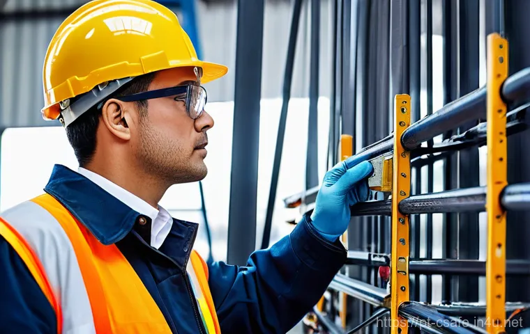 건설안전기사 자격증으로 승진에 성공한 사례 - **Prompt:** A confident and experienced Safety Engineer, wearing a crisp uniform with a high-visibil...