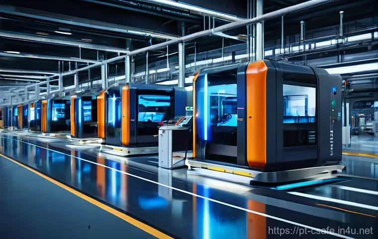 건설안전기사로 갈 수 있는 산업별 진출 현황 - **Prompt:** A vibrant and futuristic advanced manufacturing facility showcasing Industry