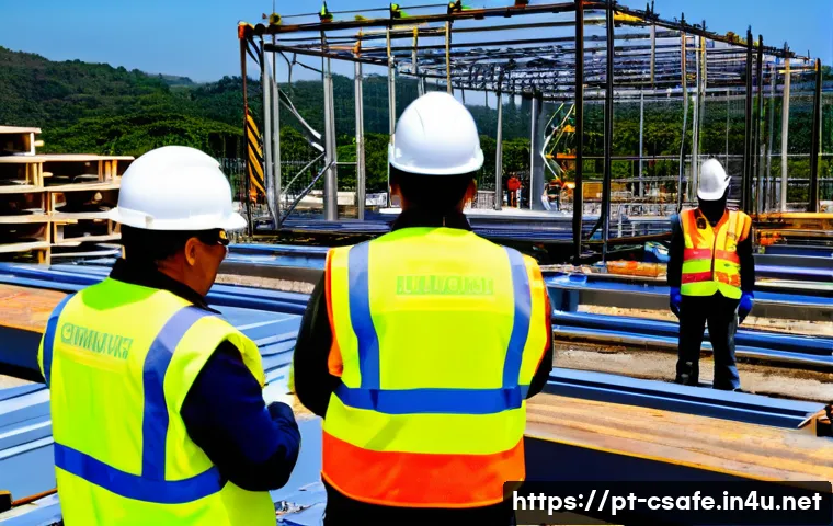 건설안전 실무 경험을 바탕으로 책 집필하기 - A detailed construction site scene during daytime in Brazil, showing diverse workers wearing proper ...
