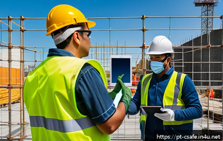 건설안전기사로 성공한 전문가 인터뷰 - A diverse group of Brazilian construction workers wearing modern safety gear including helmets, refl...
